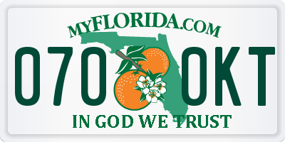 FL license plate 0700KT