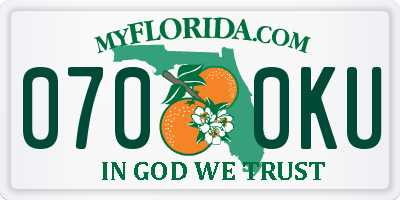 FL license plate 0700KU