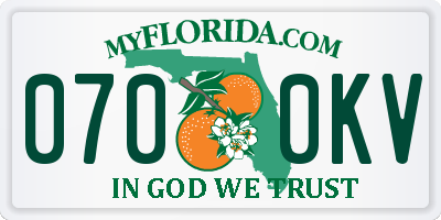 FL license plate 0700KV