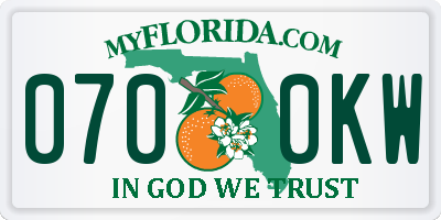 FL license plate 0700KW