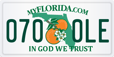 FL license plate 0700LE