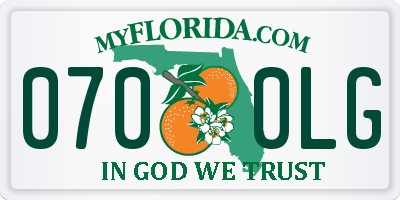 FL license plate 0700LG