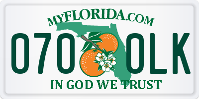 FL license plate 0700LK