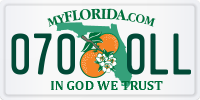 FL license plate 0700LL
