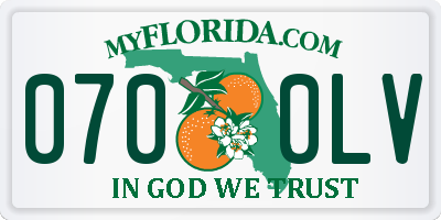 FL license plate 0700LV