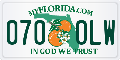 FL license plate 0700LW