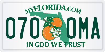 FL license plate 0700MA