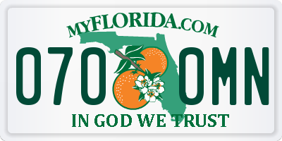 FL license plate 0700MN