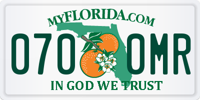 FL license plate 0700MR