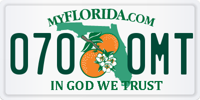 FL license plate 0700MT