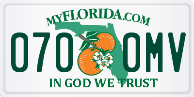 FL license plate 0700MV