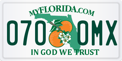 FL license plate 0700MX