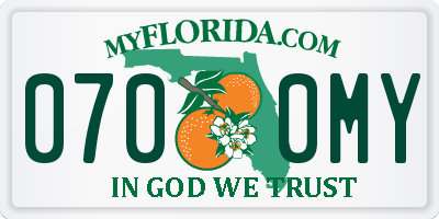 FL license plate 0700MY