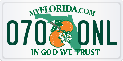 FL license plate 0700NL