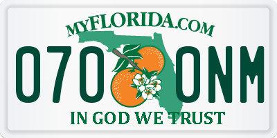 FL license plate 0700NM
