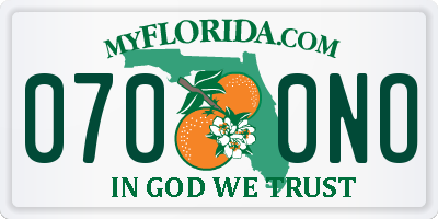 FL license plate 0700NO