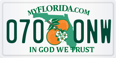 FL license plate 0700NW