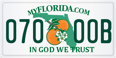 FL license plate 0700OB