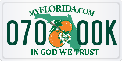 FL license plate 0700OK