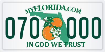 FL license plate 0700OO
