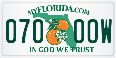 FL license plate 0700OW