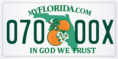 FL license plate 0700OX