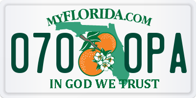 FL license plate 0700PA