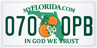 FL license plate 0700PB