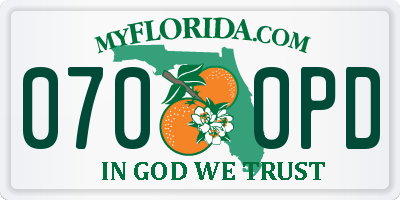 FL license plate 0700PD