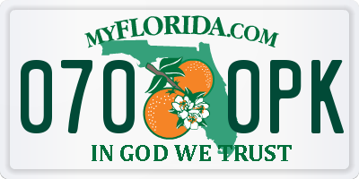 FL license plate 0700PK