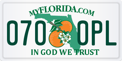 FL license plate 0700PL