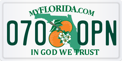 FL license plate 0700PN