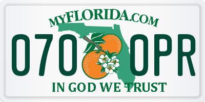 FL license plate 0700PR