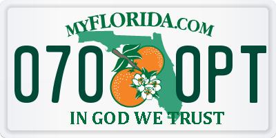 FL license plate 0700PT