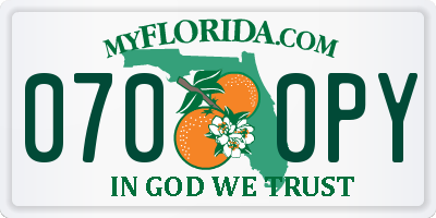 FL license plate 0700PY