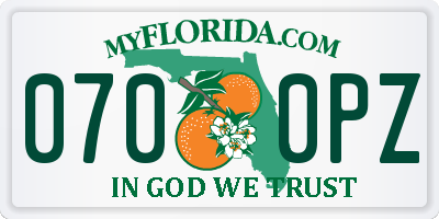 FL license plate 0700PZ
