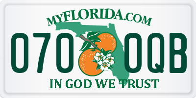 FL license plate 0700QB