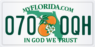 FL license plate 0700QH
