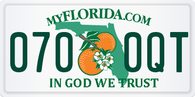 FL license plate 0700QT