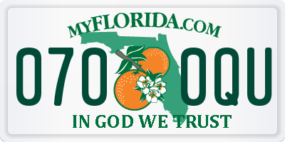 FL license plate 0700QU