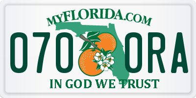 FL license plate 0700RA