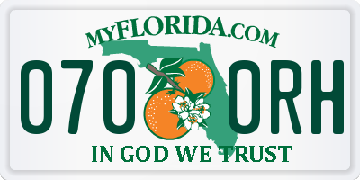 FL license plate 0700RH