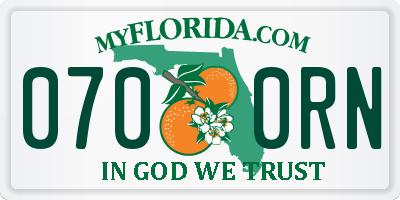 FL license plate 0700RN