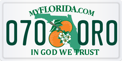 FL license plate 0700RO