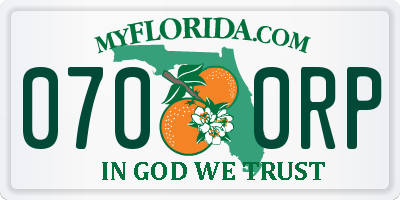 FL license plate 0700RP