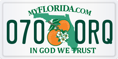 FL license plate 0700RQ