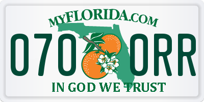FL license plate 0700RR