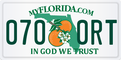 FL license plate 0700RT