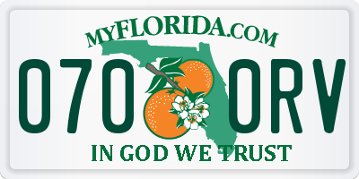 FL license plate 0700RV