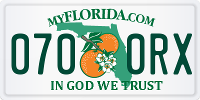 FL license plate 0700RX